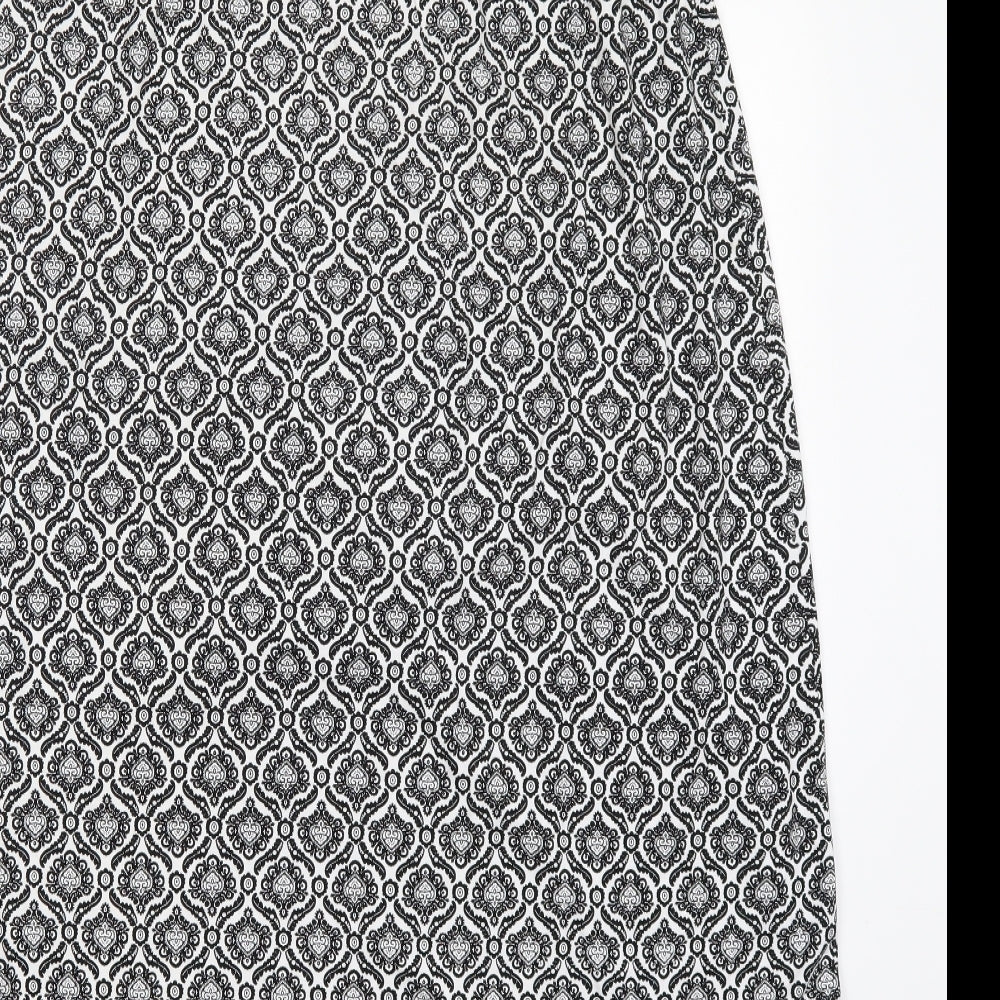 Artisan NY Womens Black Geometric Viscose Maxi Skirt Size XL   Lace Up