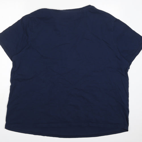 Jacamo Mens Blue  Cotton  Polo Size 3XL Round Neck Pullover