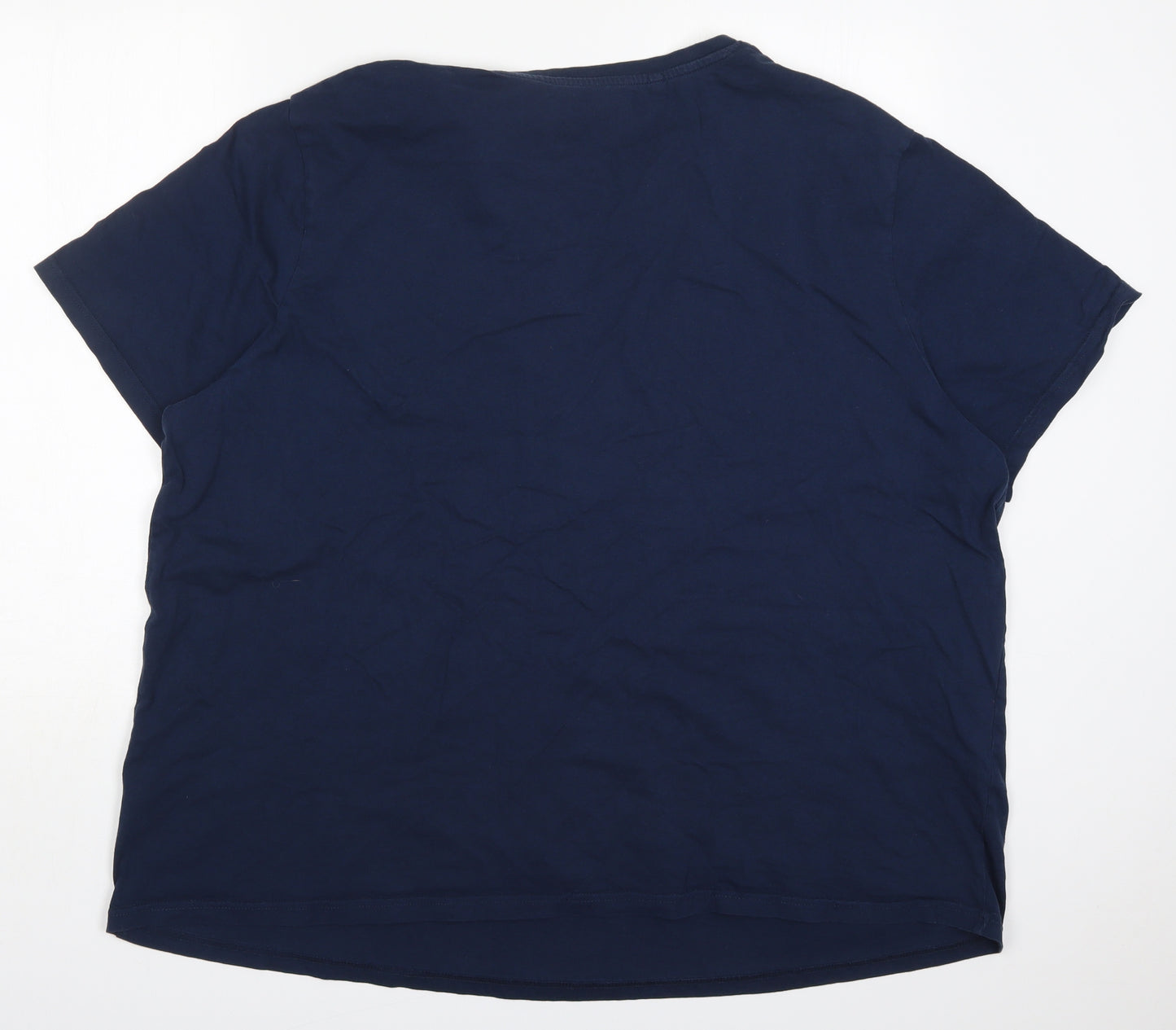 Jacamo Mens Blue  Cotton  Polo Size 3XL Round Neck Pullover
