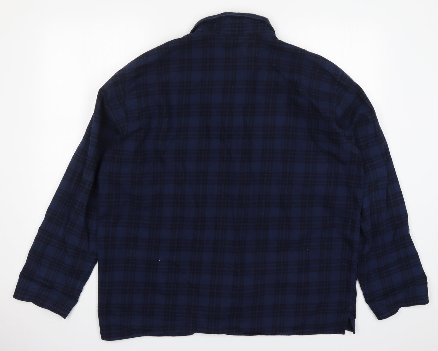 Uniqlo Mens Blue Check Cotton  Pyjama Top Size L  Button