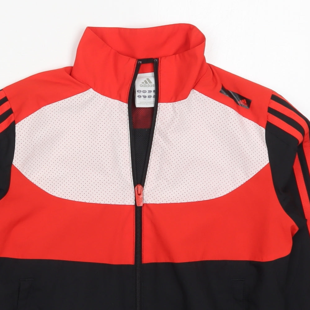 adidas Boys Red   Jacket  Size 9-10 Years  Zip - Red and Black