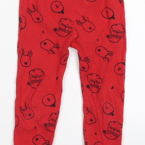 NEXT Boys Red  Cotton Sweatpants Trousers Size 2-3 Years  Regular  - Christmas Print Pyjama Pants