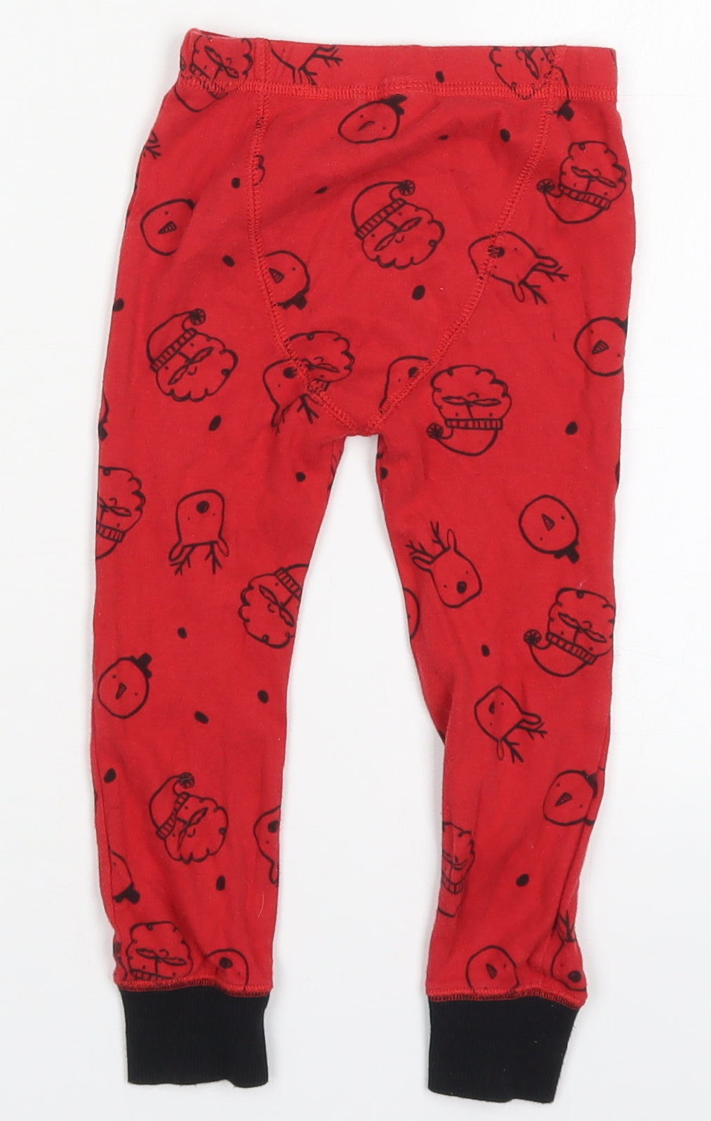 NEXT Boys Red  Cotton Sweatpants Trousers Size 2-3 Years  Regular  - Christmas Print Pyjama Pants