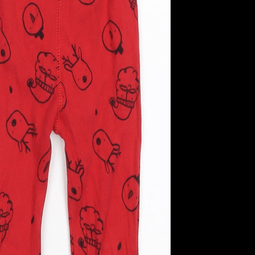 NEXT Boys Red  Cotton Sweatpants Trousers Size 2-3 Years  Regular  - Christmas Print Pyjama Pants