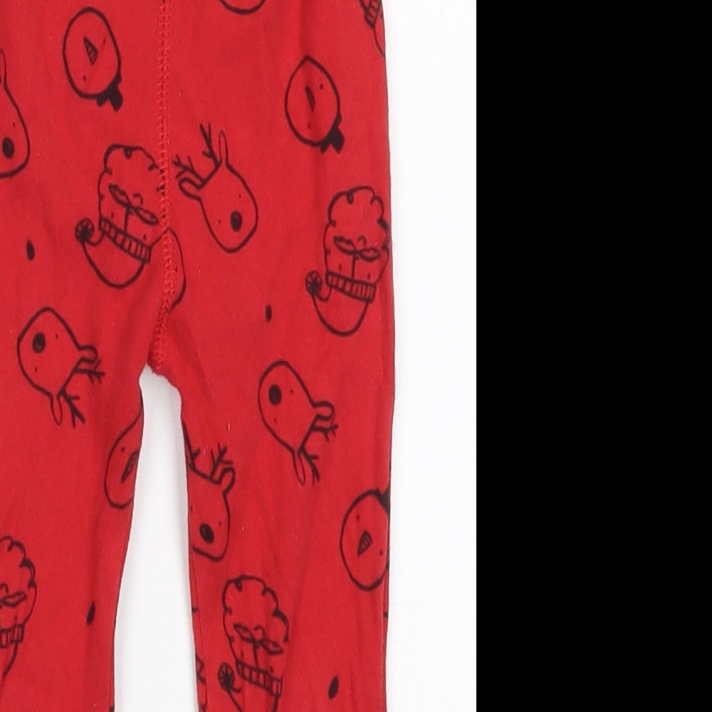 NEXT Boys Red  Cotton Sweatpants Trousers Size 2-3 Years  Regular  - Christmas Print Pyjama Pants