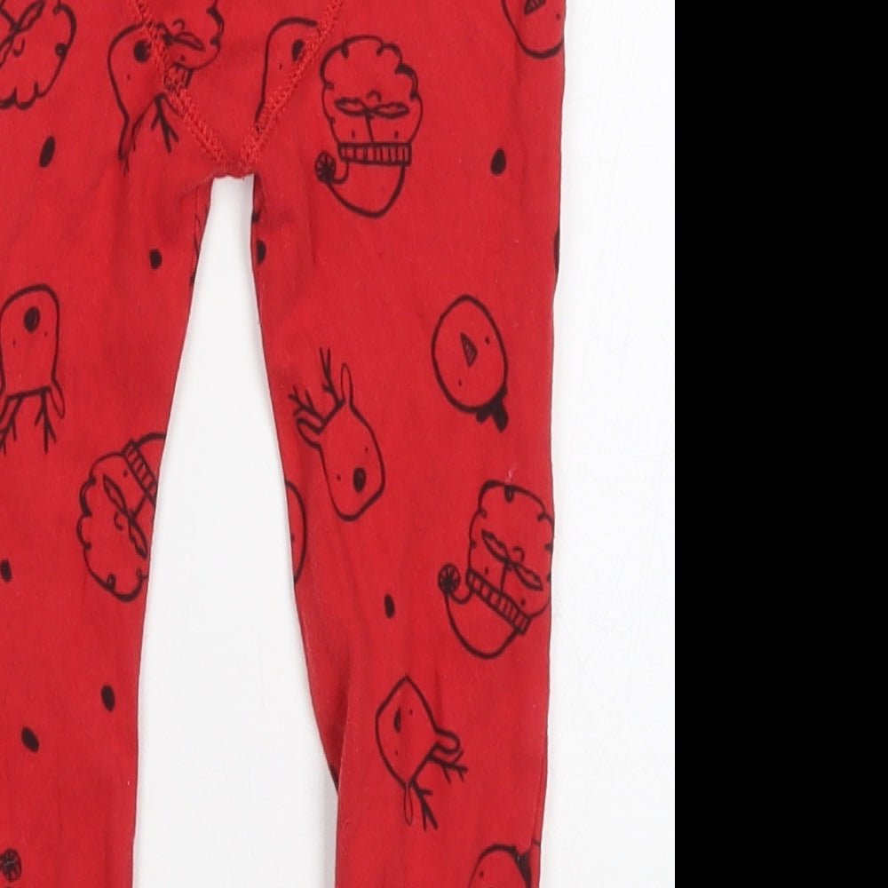 NEXT Boys Red  Cotton Sweatpants Trousers Size 2-3 Years  Regular  - Christmas Print Pyjama Pants