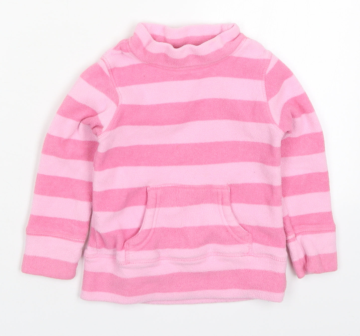 Marks and Spencer Girls Pink Striped Polyester Pullover Jumper Size 18-24 Months  Pullover