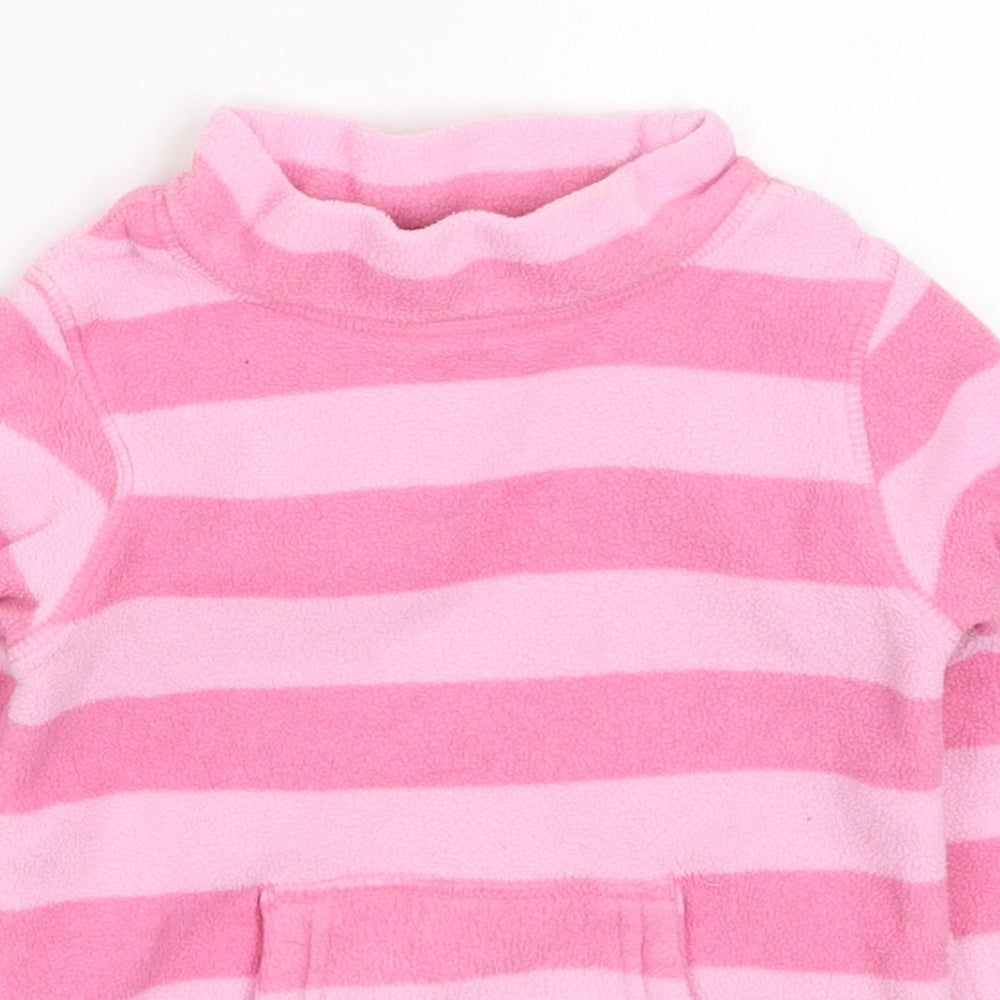Marks and Spencer Girls Pink Striped Polyester Pullover Jumper Size 18-24 Months  Pullover