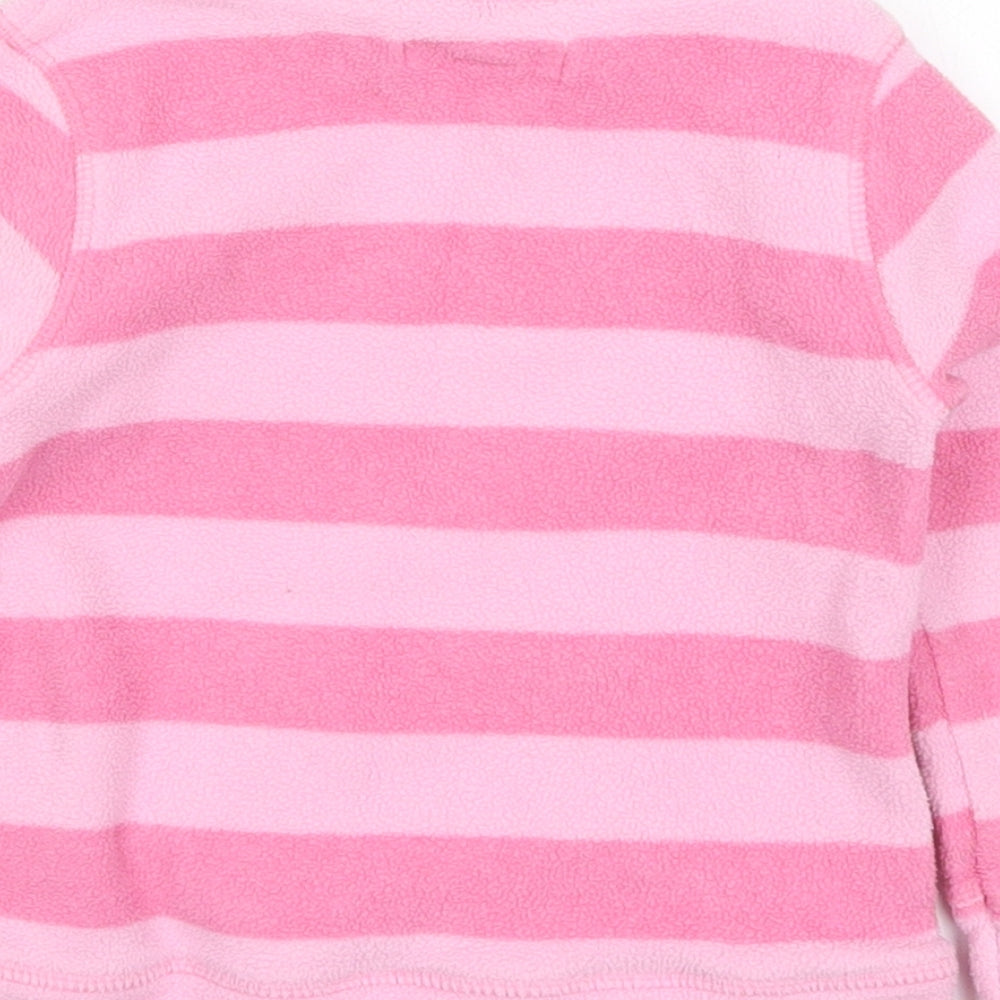 Marks and Spencer Girls Pink Striped Polyester Pullover Jumper Size 18-24 Months  Pullover