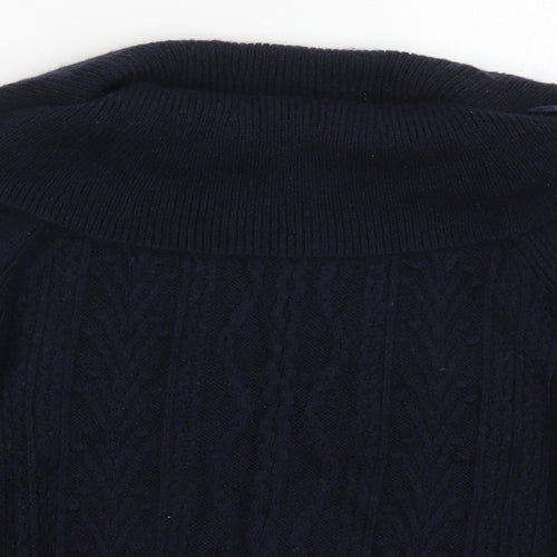 NEXT Womens Blue Roll Neck  Nylon Pullover Jumper Size S