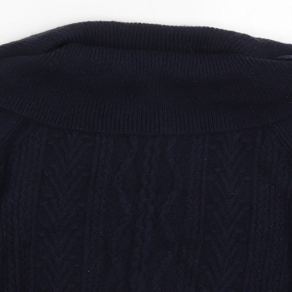 NEXT Womens Blue Roll Neck  Nylon Pullover Jumper Size S