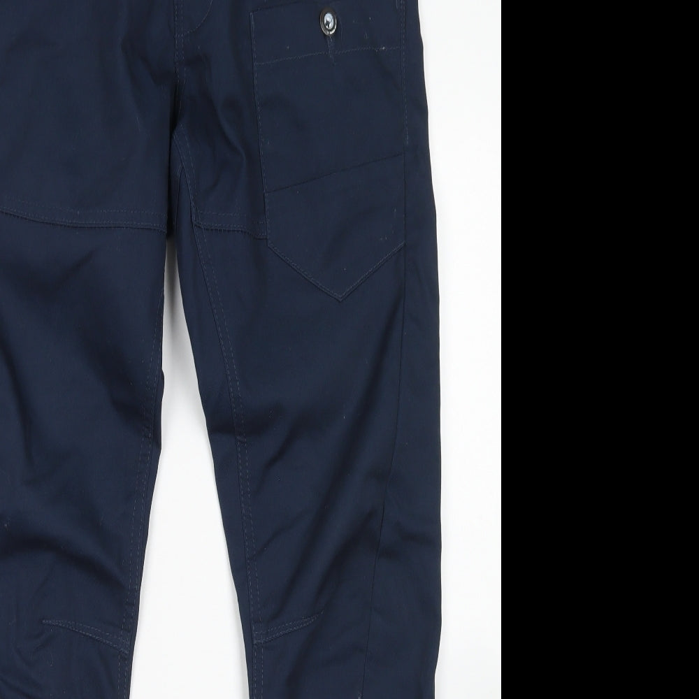 Crosshatch Mens Blue  Polyester Cargo Trousers Size 32 in L32 in Regular Button