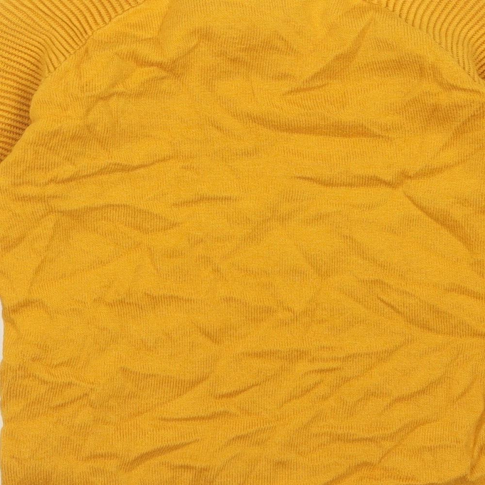 Primark Boys Yellow  Cotton Basic T-Shirt Size 6-7 Years Crew Neck