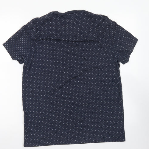 Jack Wills Mens Blue Polka Dot Cotton  T-Shirt Size M Crew Neck  - Chest Pocket