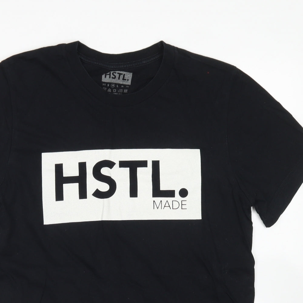 HSTL Mens Black  Cotton  T-Shirt Size M Crew Neck