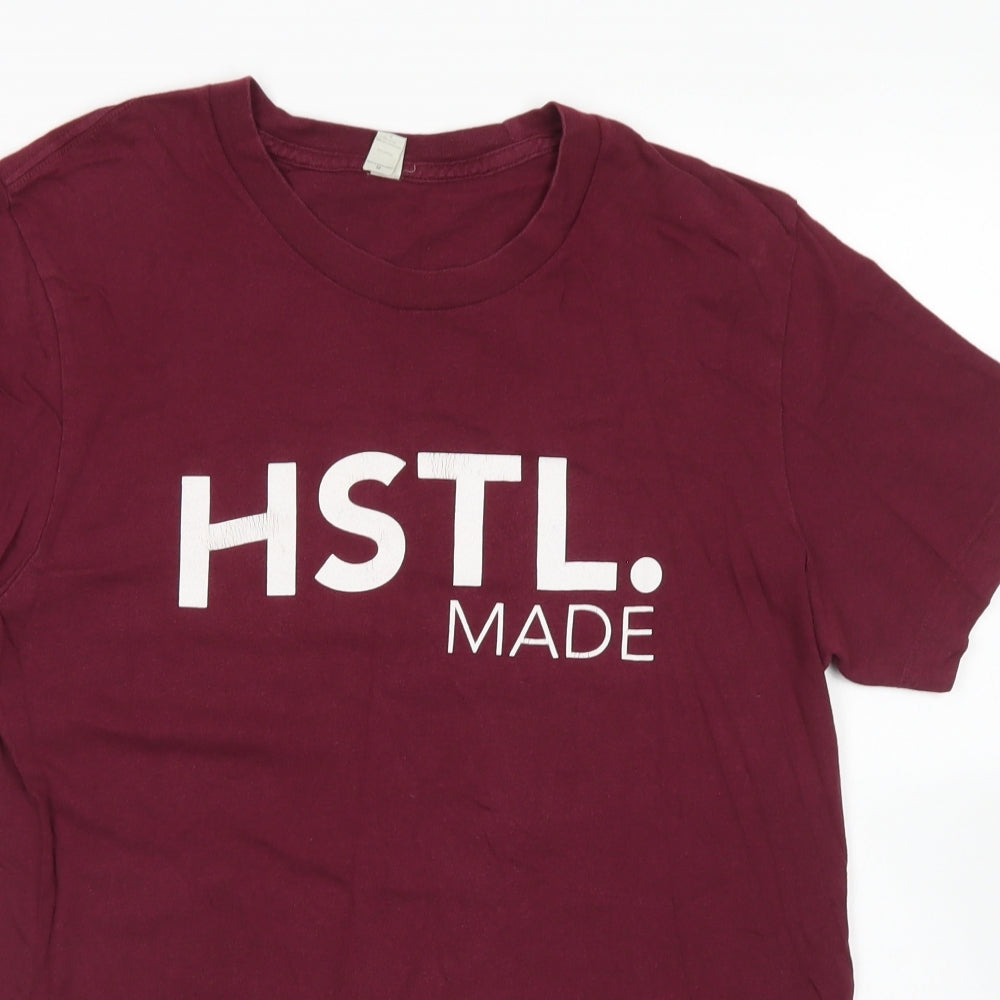 HSTL Mens Purple  Cotton  T-Shirt Size M Crew Neck