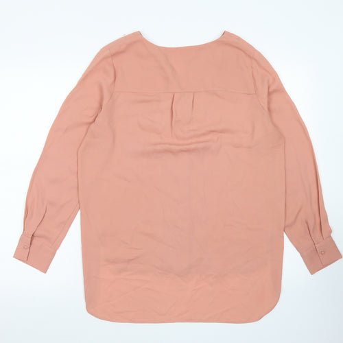 Mango Womens Pink  Polyester Basic Blouse Size S Round Neck