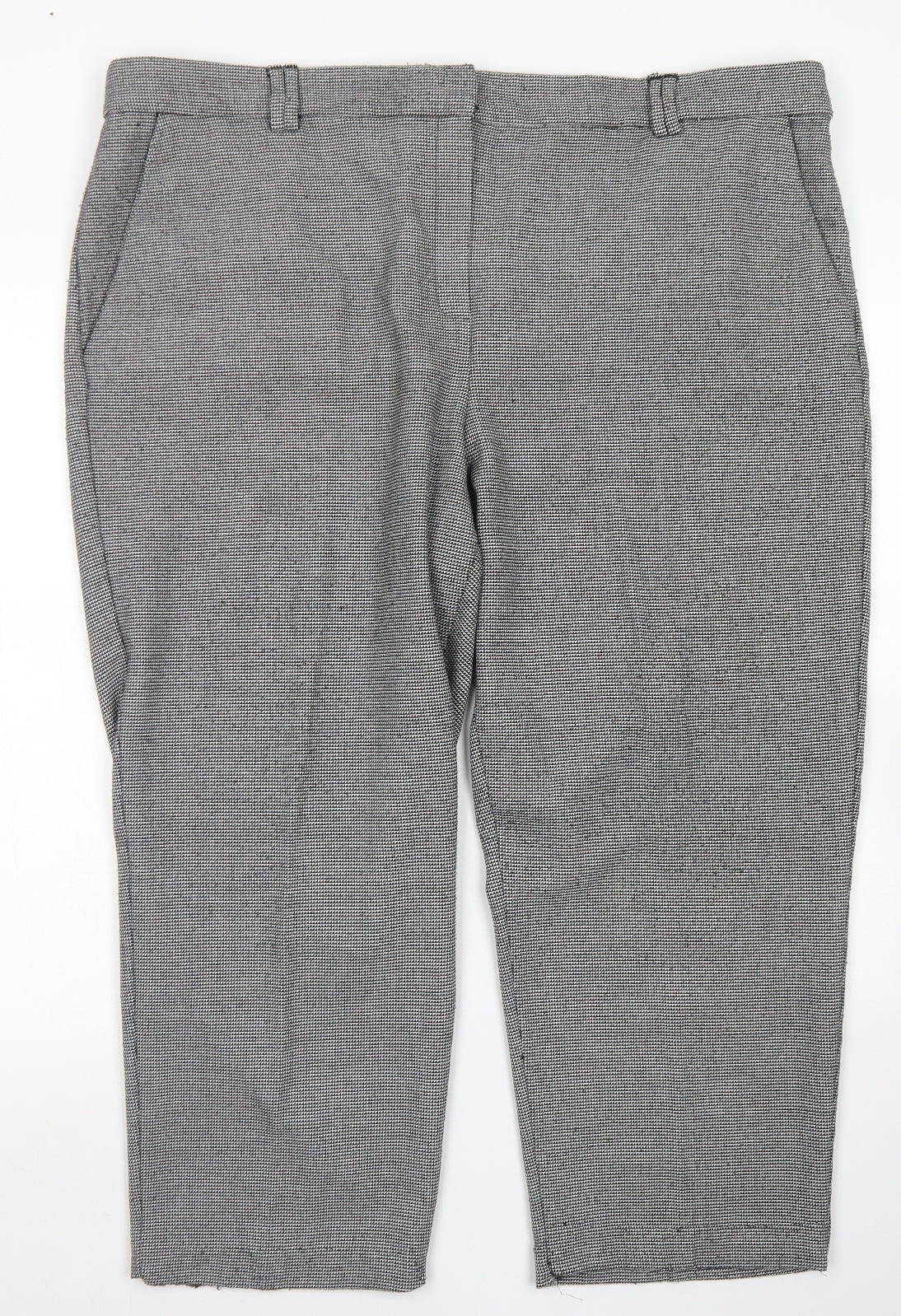 M&S Collection Womens Black Houndstooth Polyester Dress Pants Trousers Size 20 L23 in Regular Hook & Eye