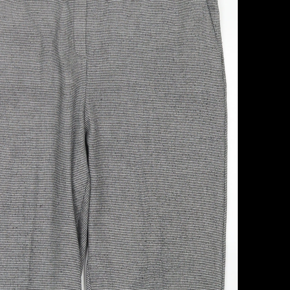 M&S Collection Womens Black Houndstooth Polyester Dress Pants Trousers Size 20 L23 in Regular Hook & Eye