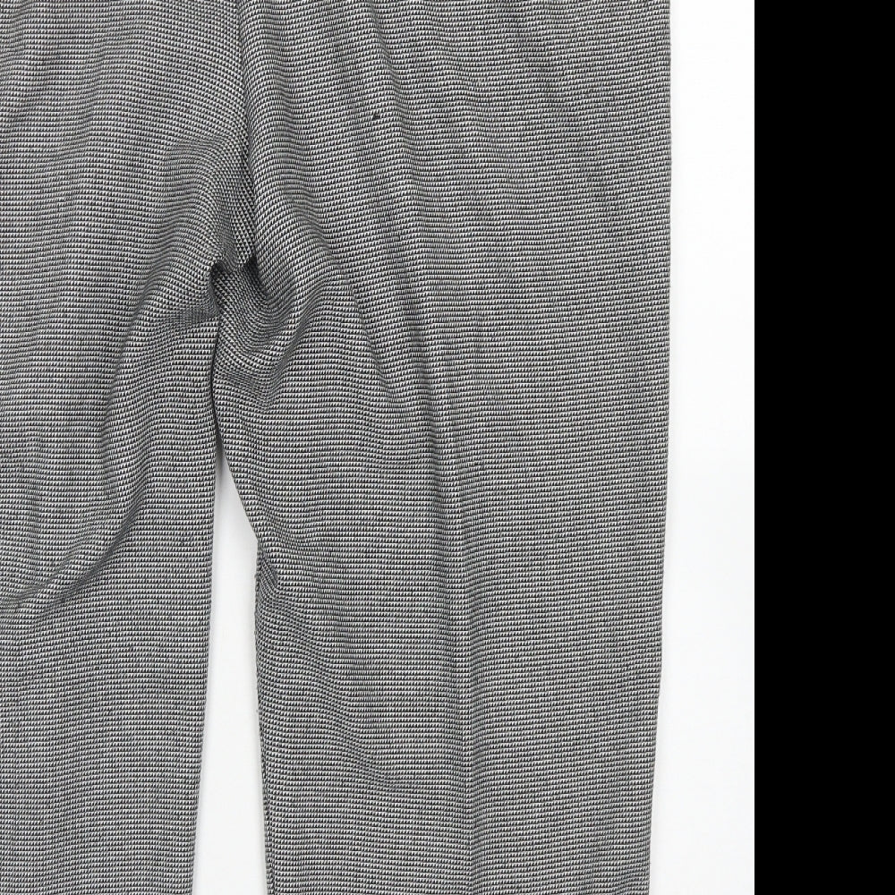 M&S Collection Womens Black Houndstooth Polyester Dress Pants Trousers Size 20 L23 in Regular Hook & Eye