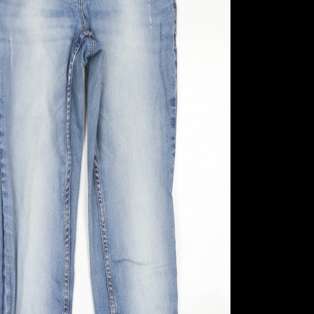 NEXT Womens Blue  Cotton Skinny Jeans Size 12 L29 in Regular Button