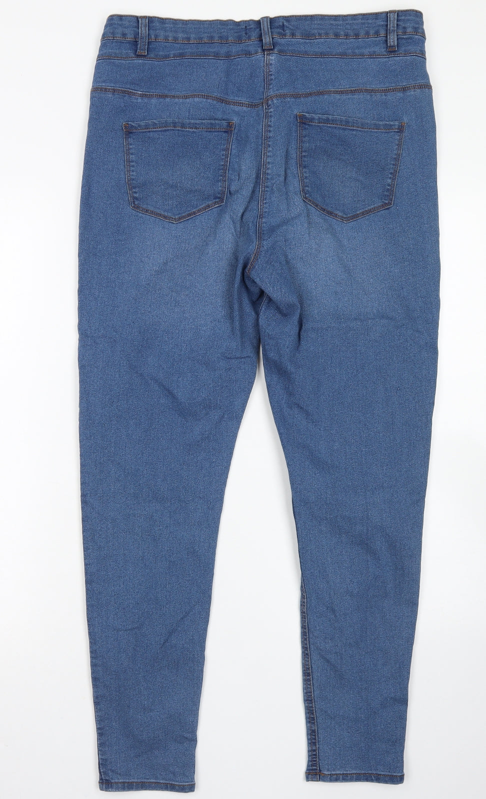 Studio Womens Blue  Cotton Skinny Jeans Size 16 L29 in Regular Button