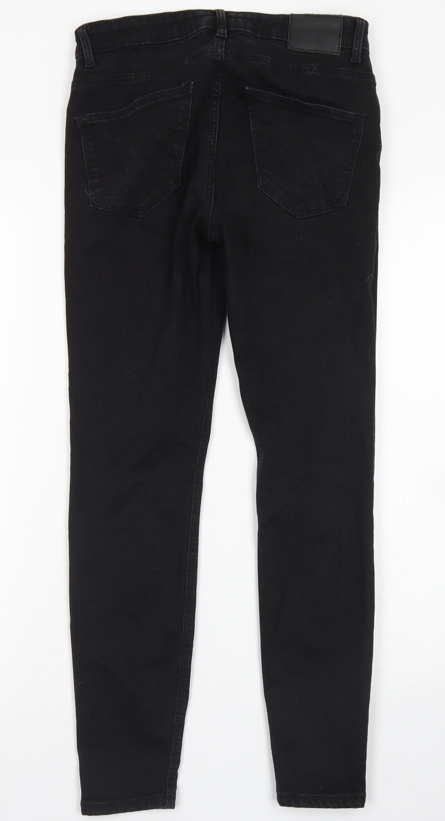Zara Womens Black  Cotton Skinny Jeans Size 8 L26 in Regular Button