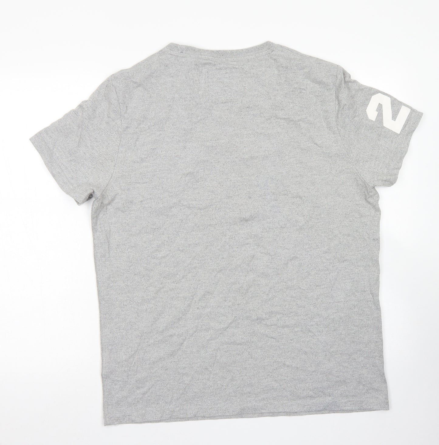 Superdry Mens Grey  Cotton  T-Shirt Size 2XL Crew Neck
