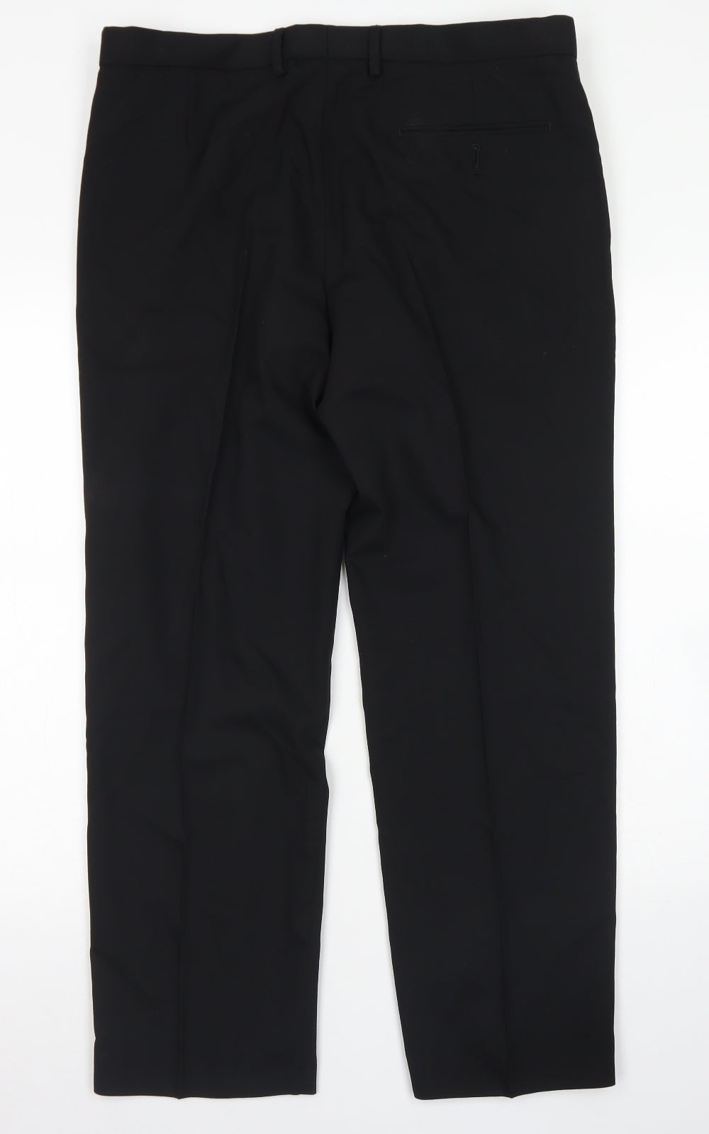 M&S Collection Mens Black  Polyester Dress Pants Trousers Size 36 in L29 in Regular Hook & Eye