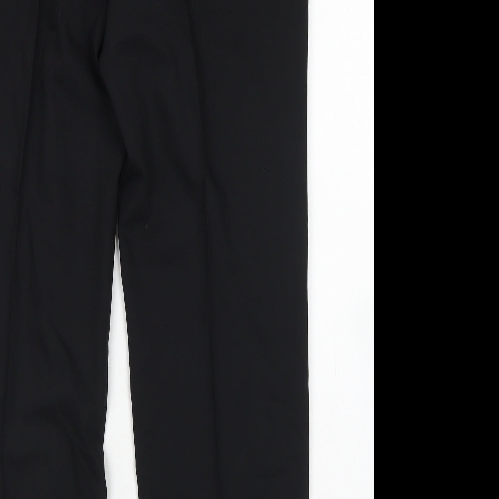 M&S Collection Mens Black  Polyester Dress Pants Trousers Size 36 in L29 in Regular Hook & Eye