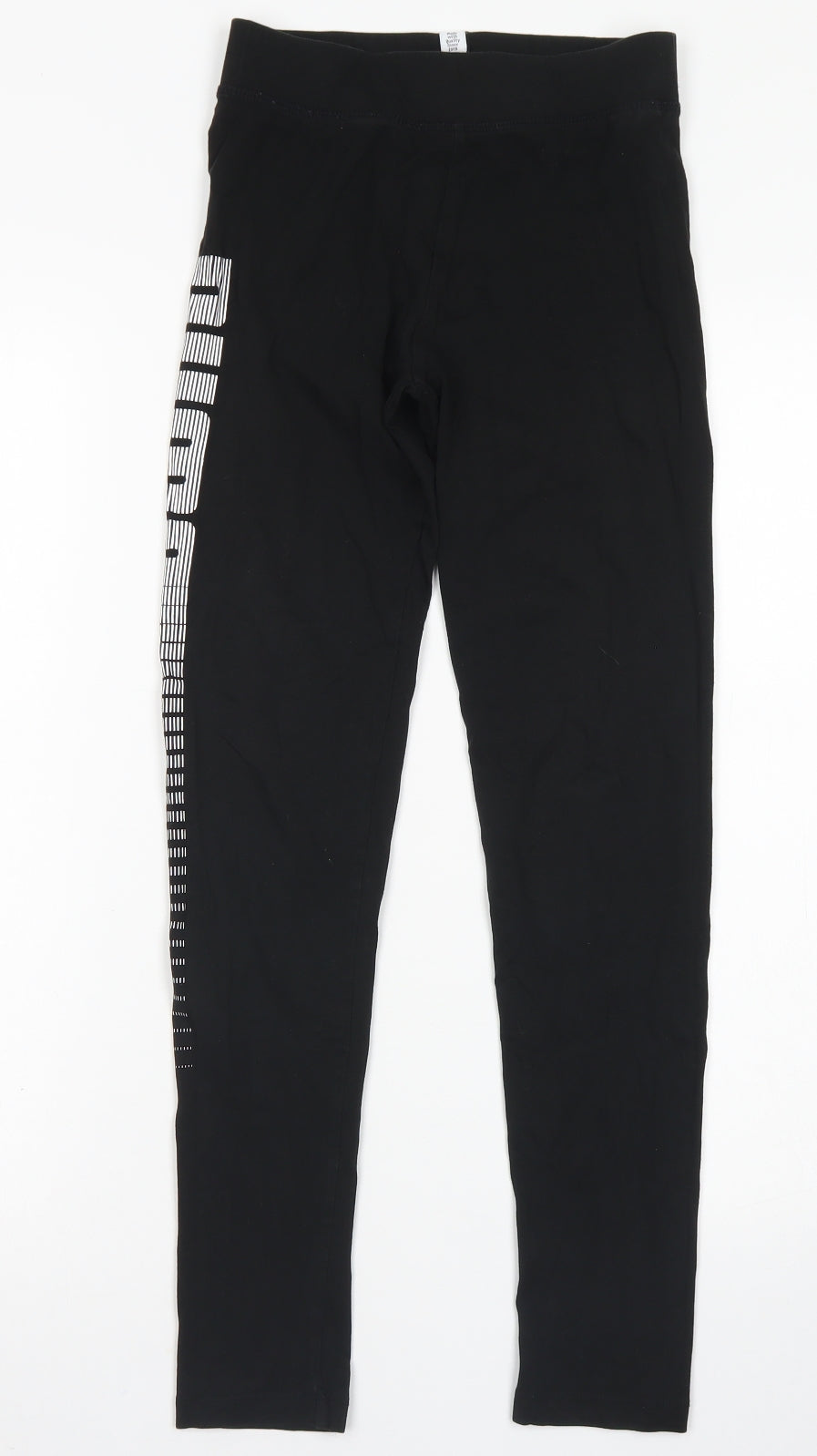 PUMA Girls Black  Cotton Jogger Trousers Size 13-14 Years  Regular  - sportswear leggings