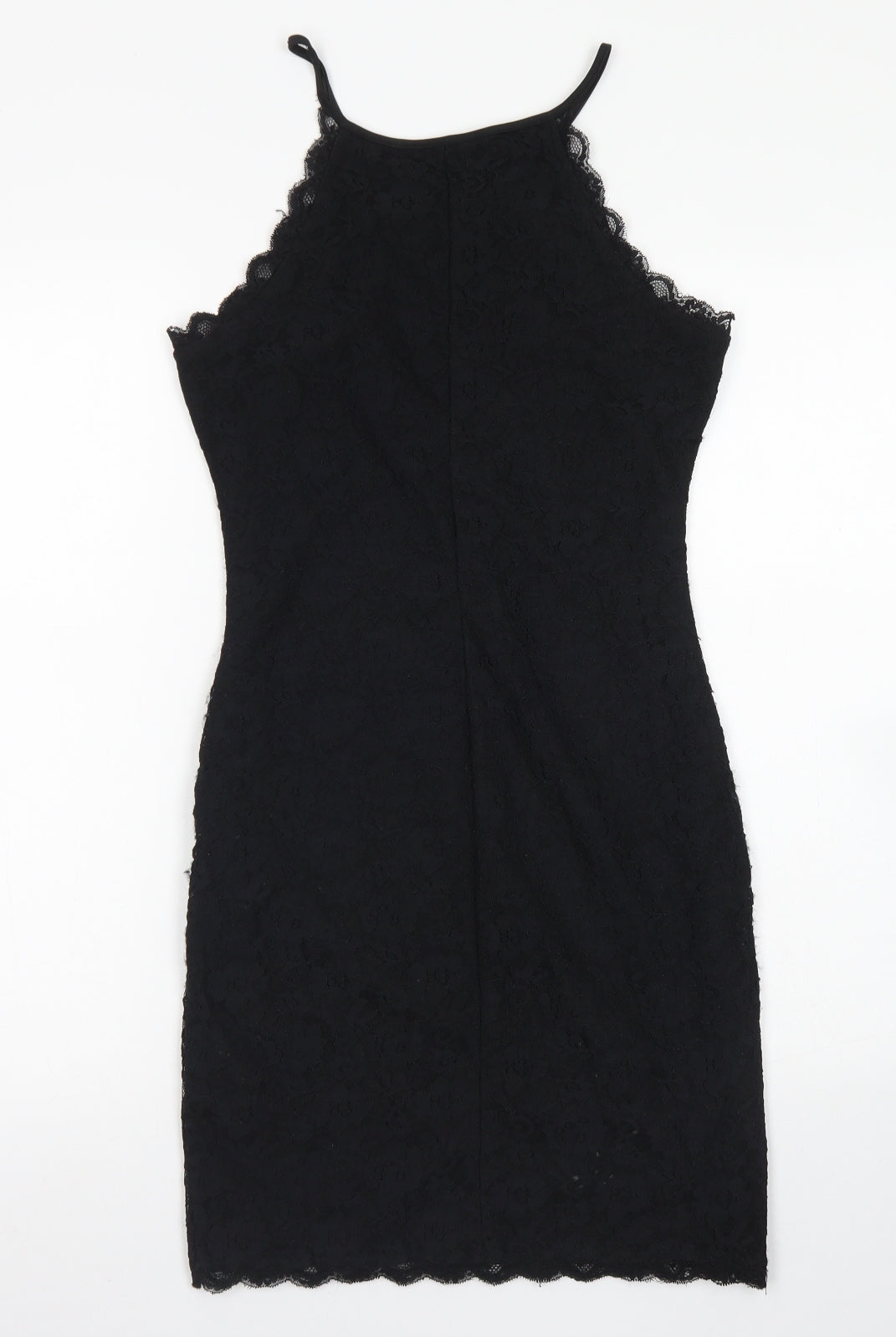 New Look Womens Black  Nylon Bodycon  Size 8  Round Neck