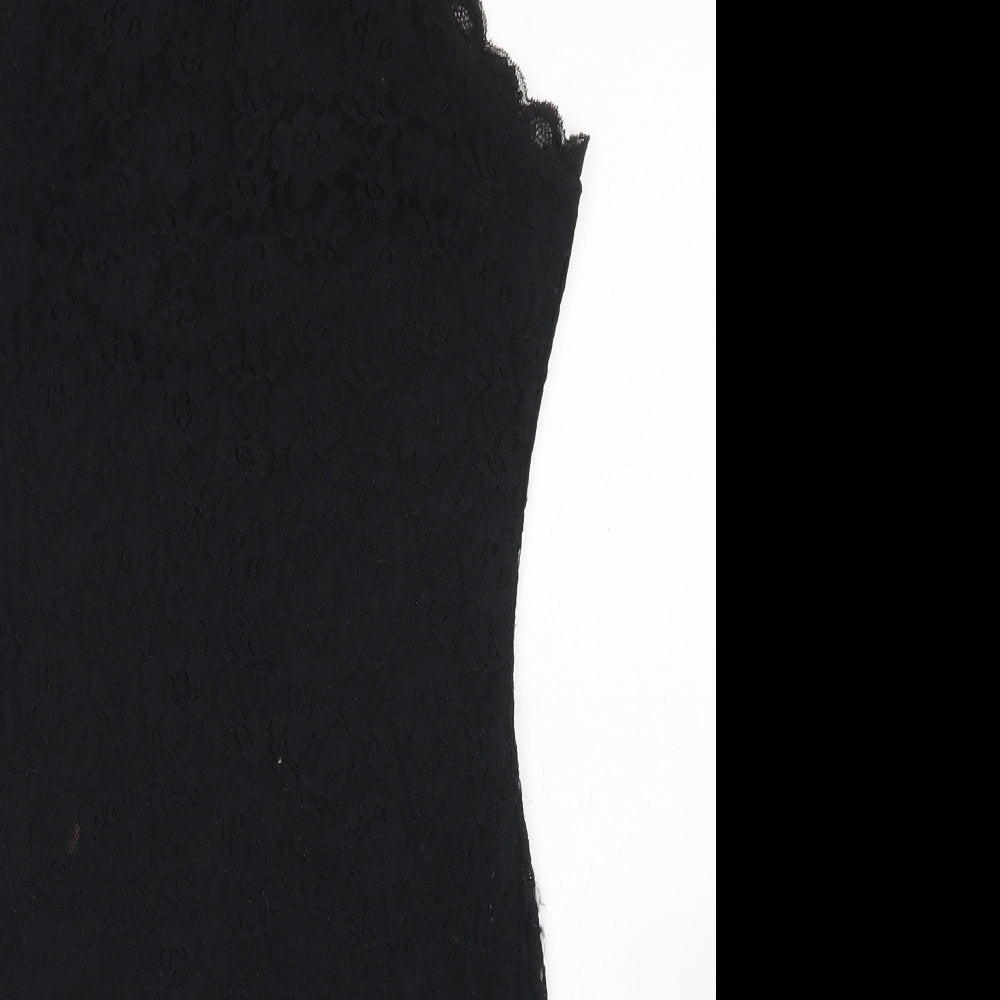 New Look Womens Black  Nylon Bodycon  Size 8  Round Neck