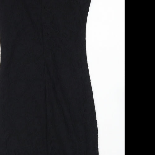 New Look Womens Black  Nylon Bodycon  Size 8  Round Neck