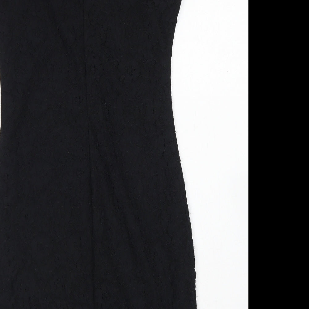 New Look Womens Black  Nylon Bodycon  Size 8  Round Neck