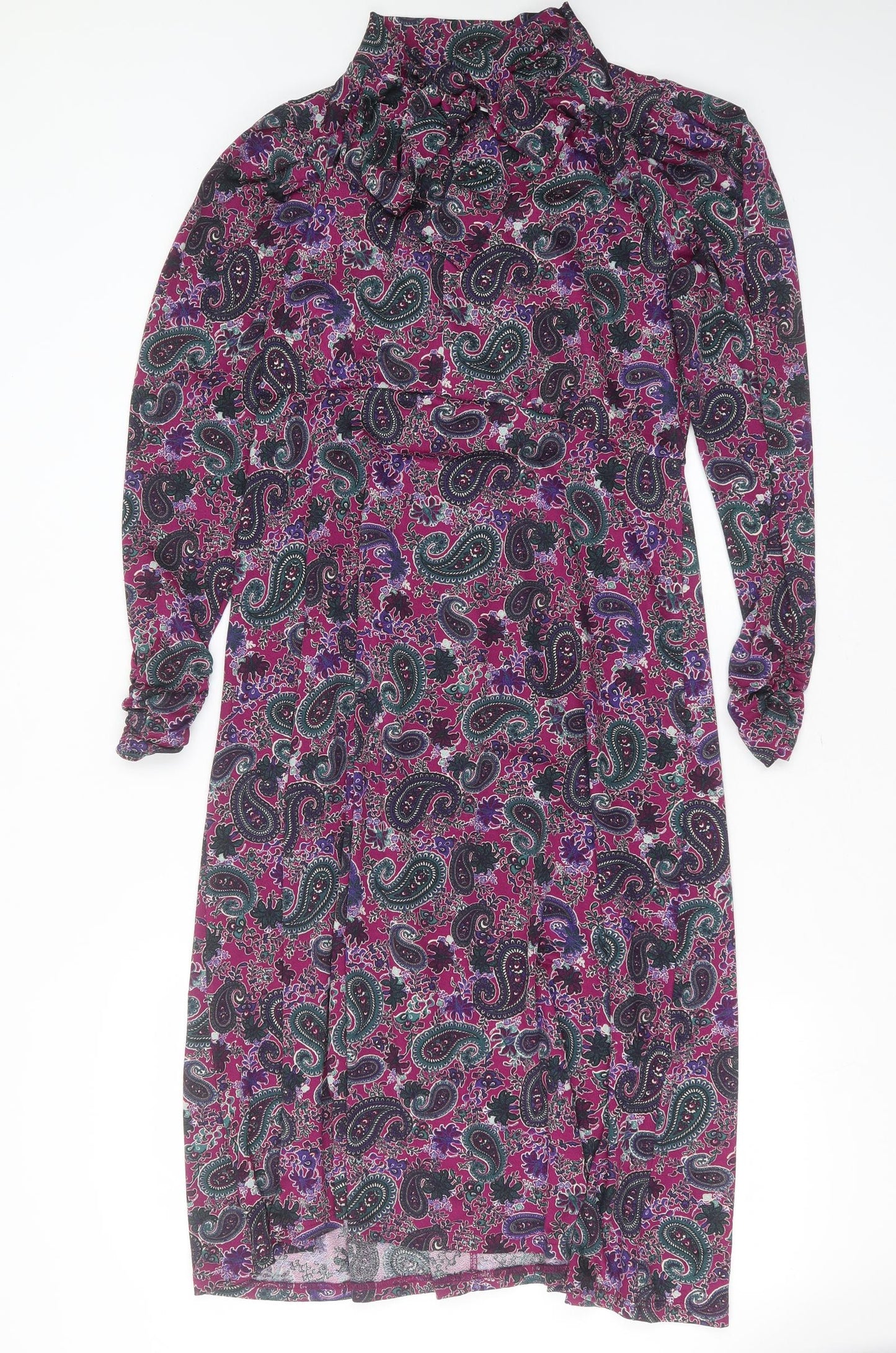 NEXT Womens Purple Paisley Polyester Maxi  Size 14  Round Neck