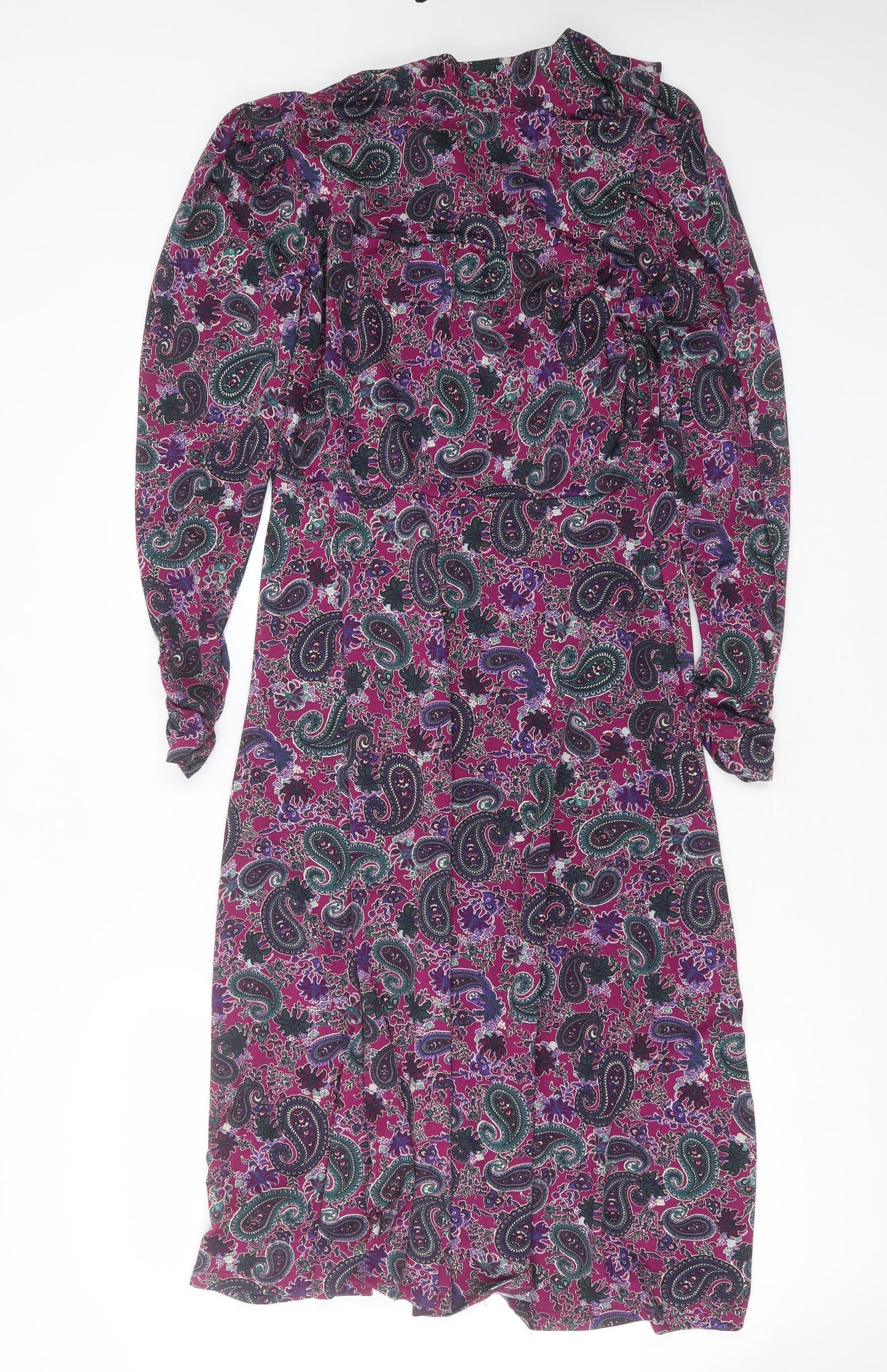 NEXT Womens Purple Paisley Polyester Maxi  Size 14  Round Neck