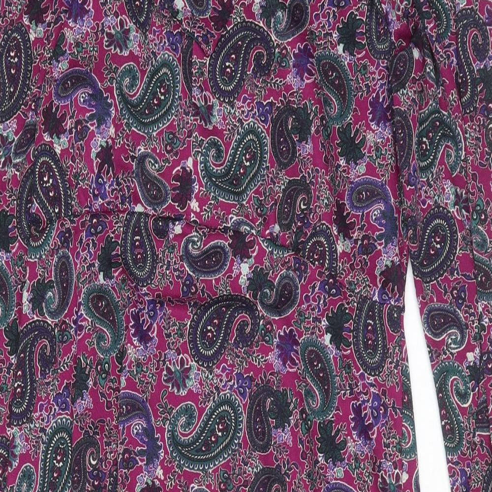 NEXT Womens Purple Paisley Polyester Maxi  Size 14  Round Neck