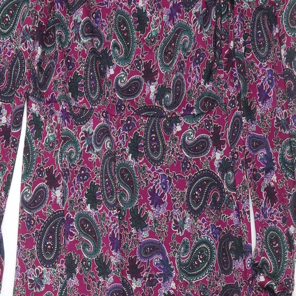 NEXT Womens Purple Paisley Polyester Maxi  Size 14  Round Neck