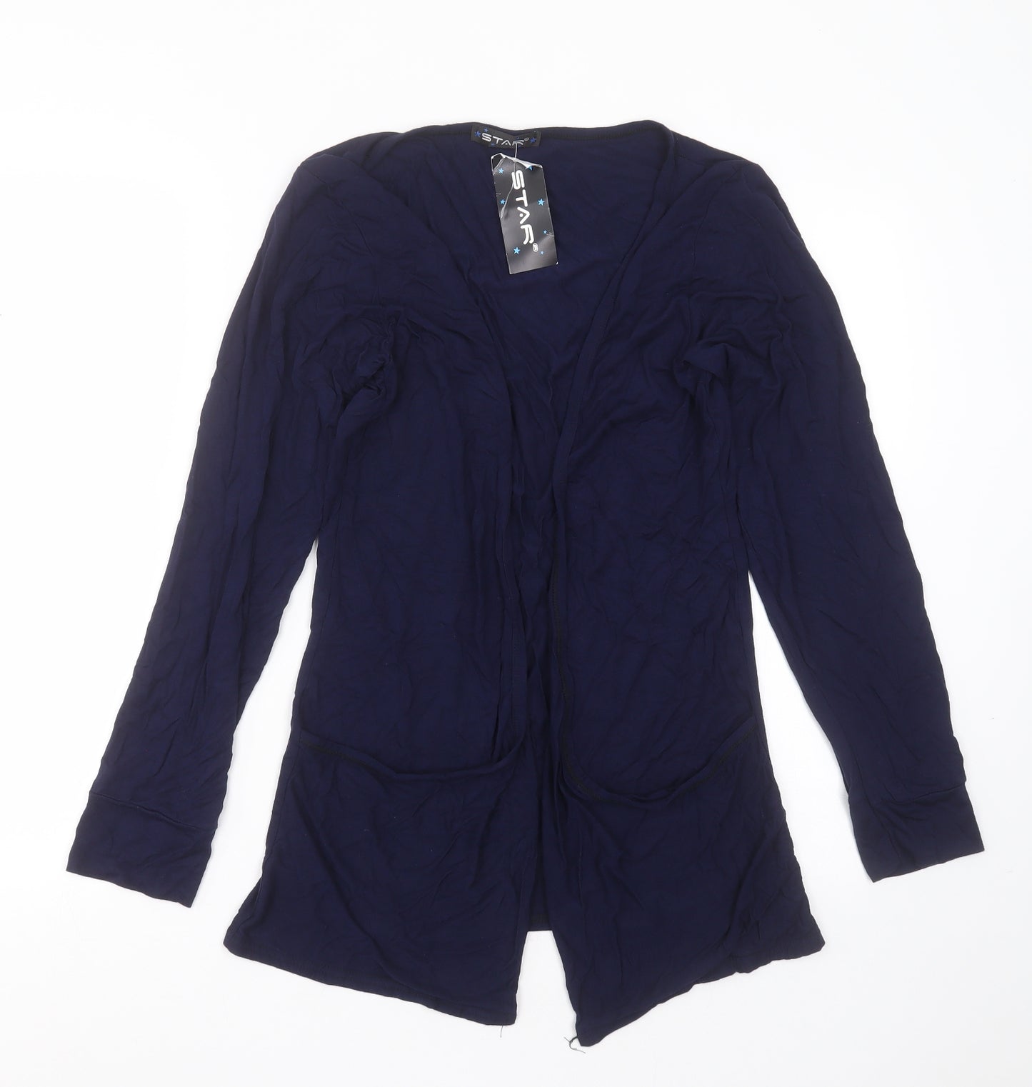 Star Womens Blue V-Neck  Viscose Cardigan Jumper Size 2XL