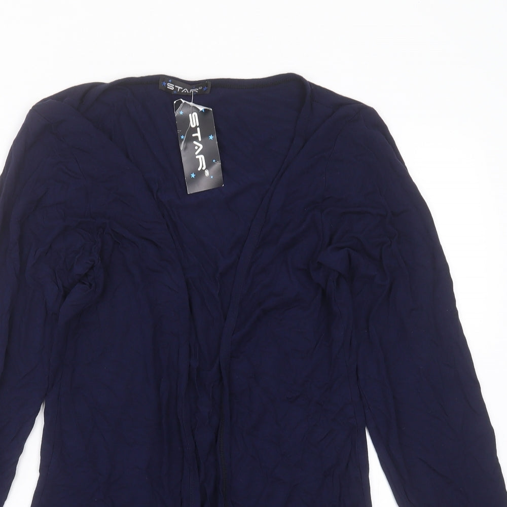 Star Womens Blue V-Neck  Viscose Cardigan Jumper Size 2XL