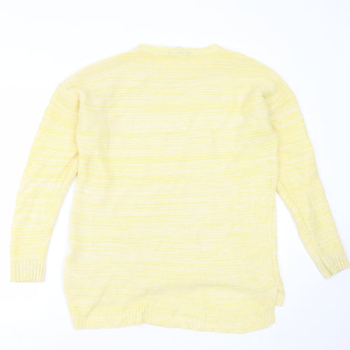 Peacocks Womens Yellow Round Neck  Acrylic Pullover Jumper Size L