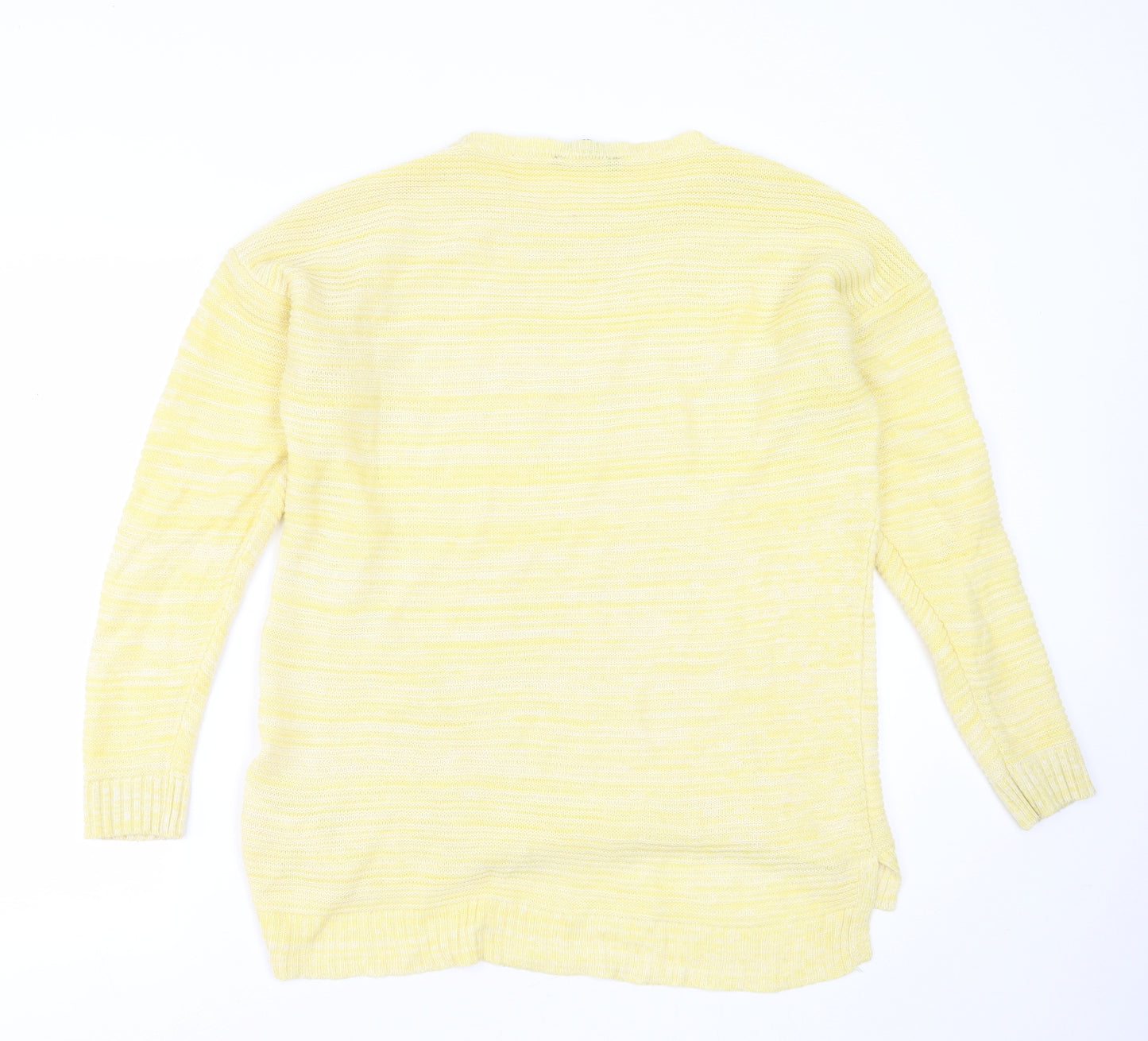Peacocks Womens Yellow Round Neck  Acrylic Pullover Jumper Size L