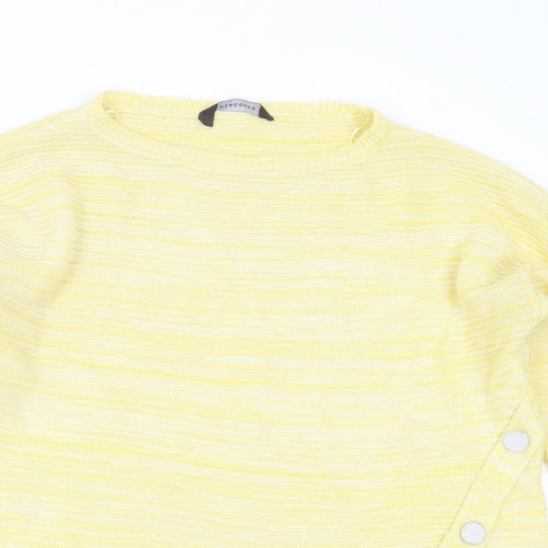 Peacocks Womens Yellow Round Neck  Acrylic Pullover Jumper Size L