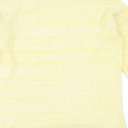 Peacocks Womens Yellow Round Neck  Acrylic Pullover Jumper Size L