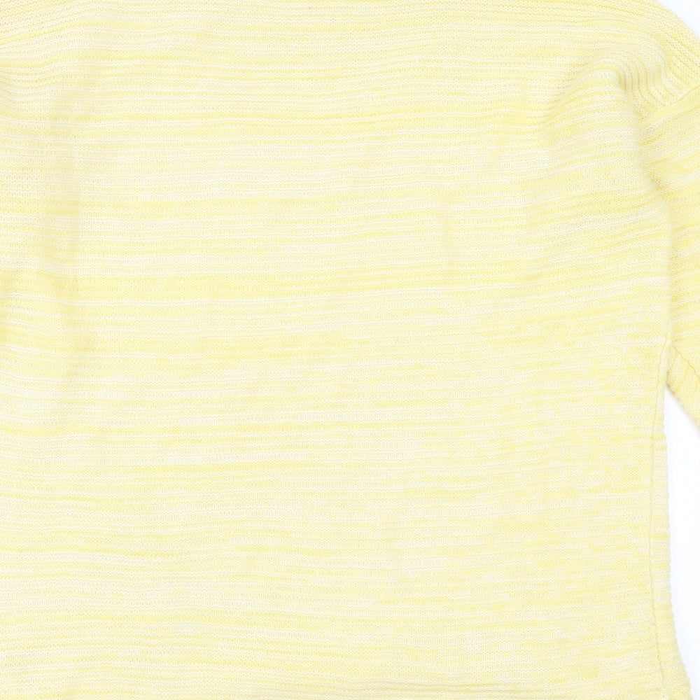 Peacocks Womens Yellow Round Neck  Acrylic Pullover Jumper Size L