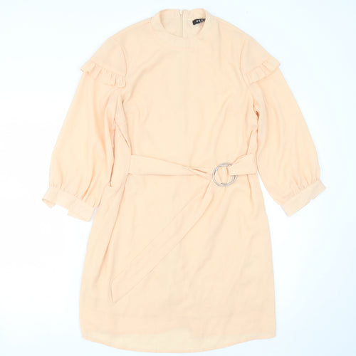 JEUVRE Womens Orange  Polyester Shift  Size 8  Round Neck