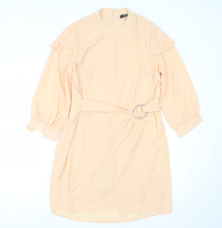 JEUVRE Womens Orange  Polyester Shift  Size 8  Round Neck