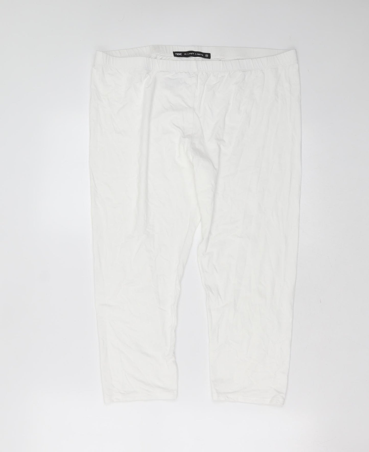 NEXT Womens White  Viscose Cropped Leggings Size 18 L20 in