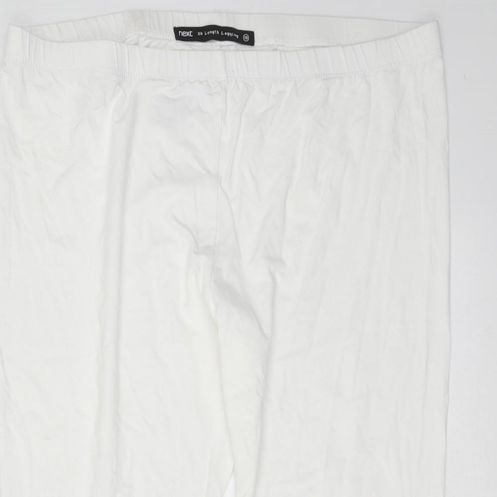 NEXT Womens White  Viscose Cropped Leggings Size 18 L20 in